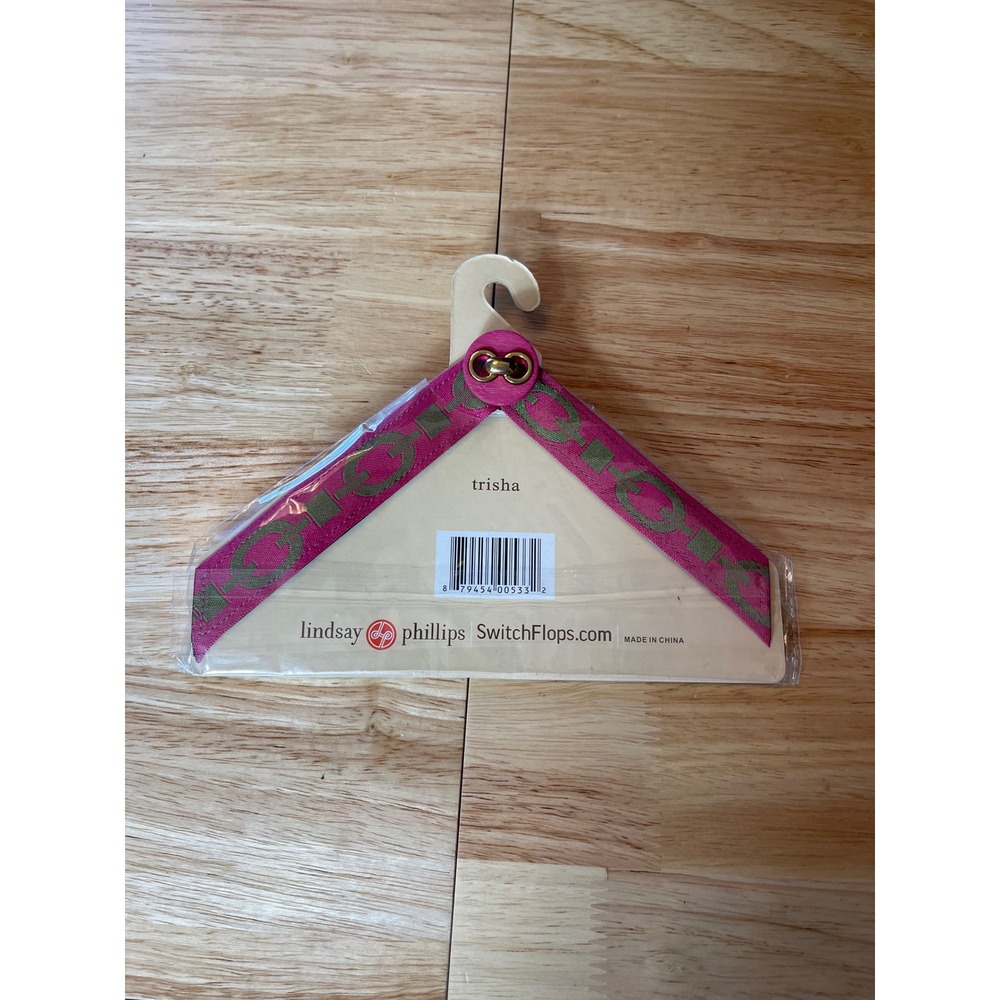 NEW‎ Lindsay Phillips Trisha SwitchFlops Strap Pink Green Chain Large 9 10 11